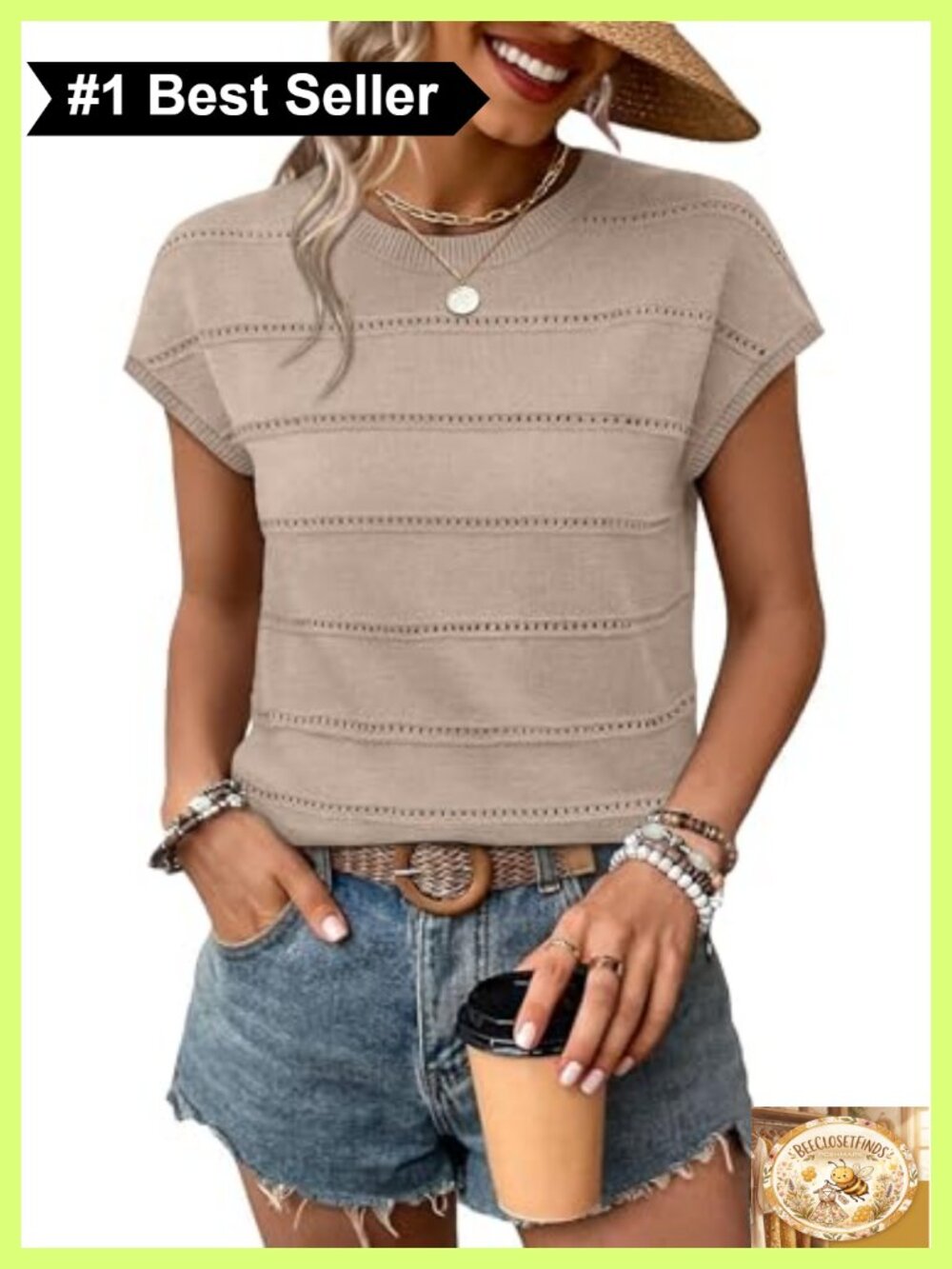 Womens Lightweight Knit Sweater Cap Sleeve Hollow Out Pullover Top